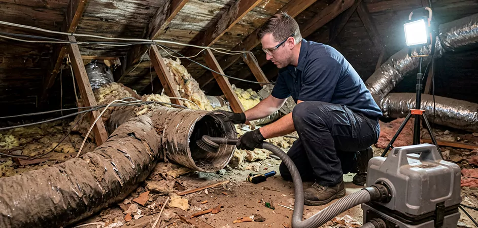 Storm-Damaged Attic Duct Cleaning in Jersey City