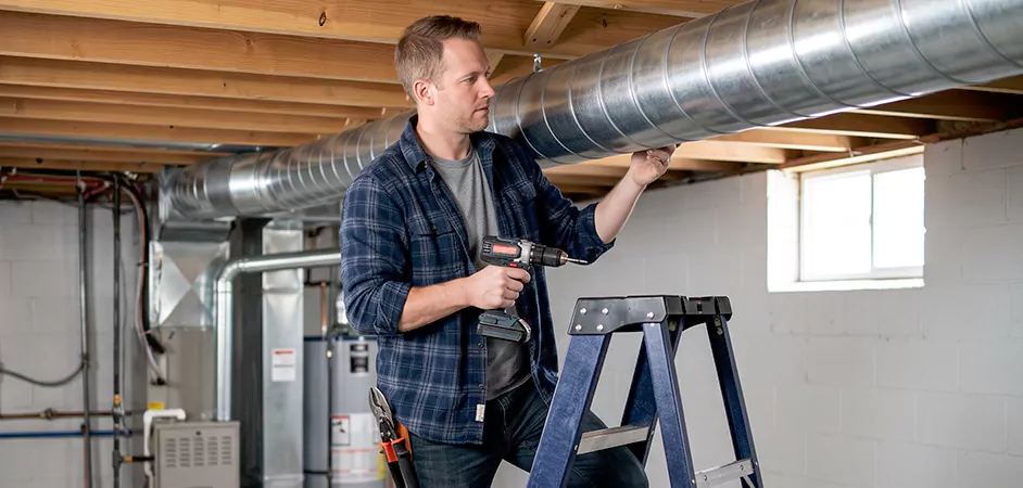 Exposed Spiral Ductwork in Jersey City